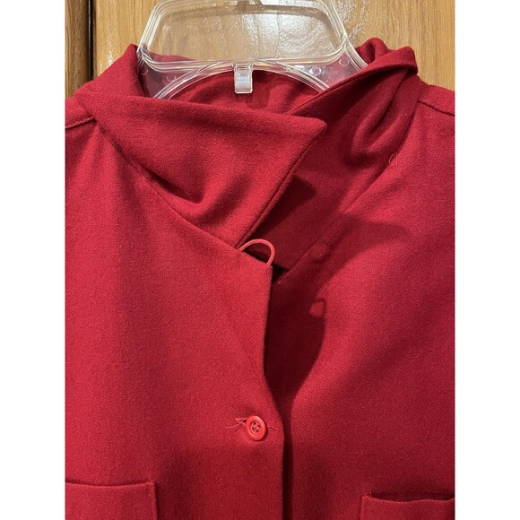 Pendleton Shacket Button Up Shirt 100% Virgin Wool Sz L Red Missing Button - Picture 10 of 10